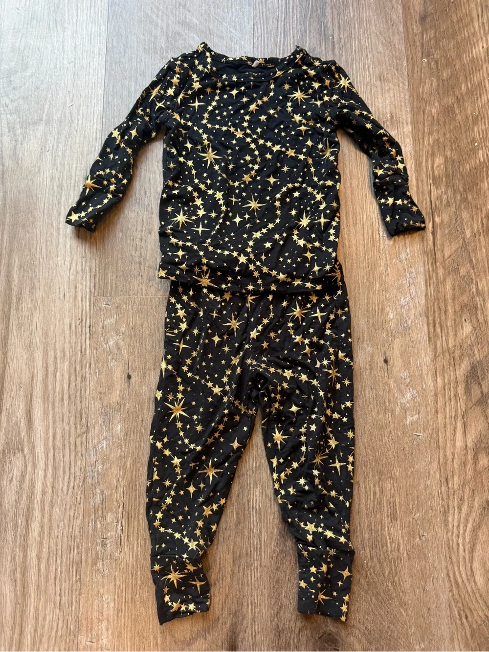 Posh Peanut Black Gold Celestial Stars Pajama Set 12-18M